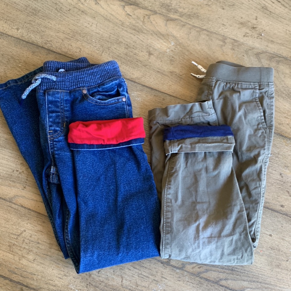 Lands End Lined Denim Pants and Khaki Green Lined Pant…Selling Together!